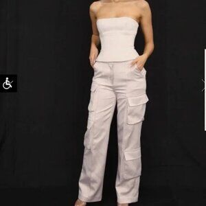 Daria Cargo Satin Trousers- House of CB- Medium